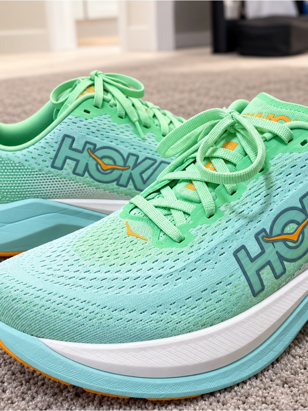 HOKA Women's Seafoam Green Performance Running Shoes
